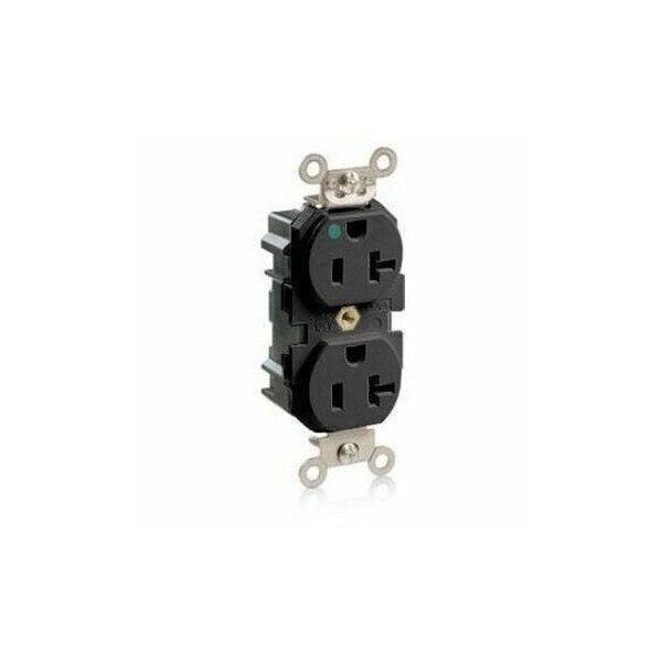 Leviton Lev-Lok Hospital Grade Tamper-Resistant Duplex Receptacle, 20 Amp, 125 Volt MT830-E - main