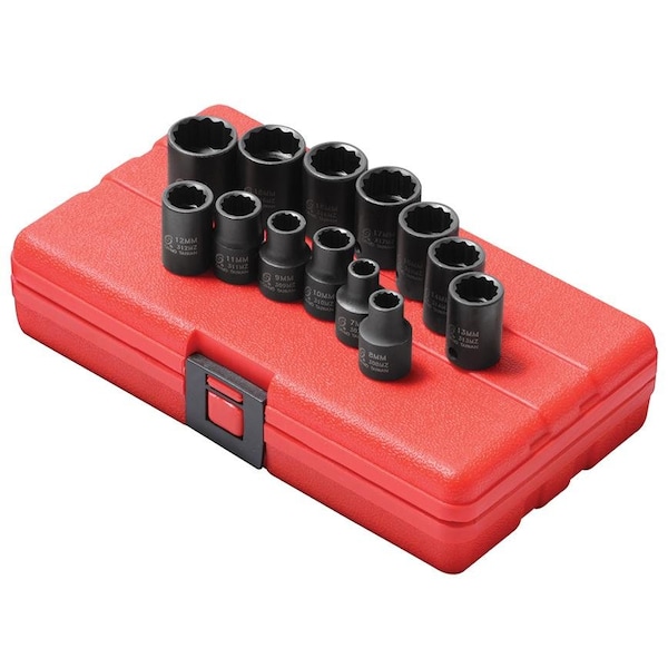 Sunex 3/8 in Drive Metric 12 Point Standard 13-Piece Impact Socket Set 3675 - main