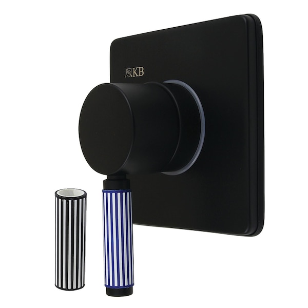 Kingston Brass Single-Handle Six-Way Diverter Valve with Square Trim Kit, Matte Black KS4040KPS - main