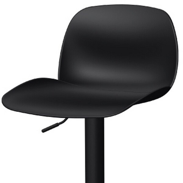 Homeroots Set of Four Black Heavy Duty Plastic and Metal Mid Back Adjustable Height Swivel Bar Chairs 565373 - main