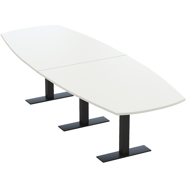 Skutchi Designs Arc Boat Conference Table With Power, 48 in W, 120 in L HAR-ABOT-48X120-T.BK-W960-NA - main