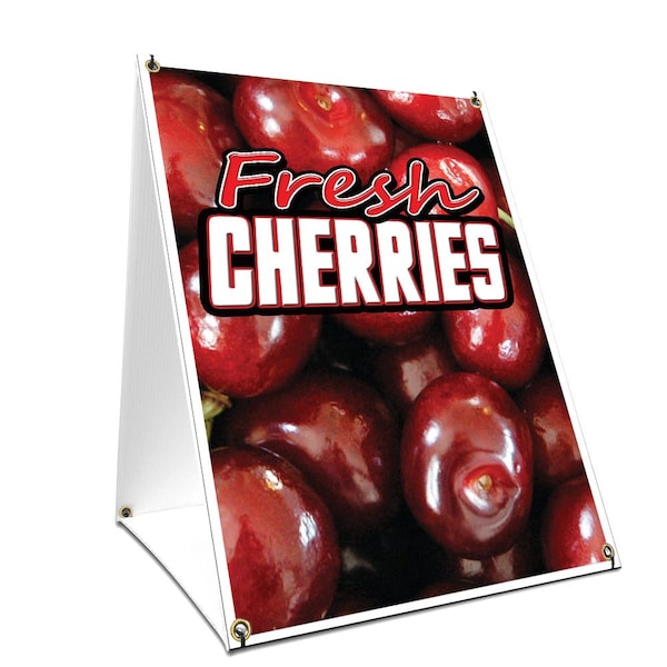 Signmission Fresh Cherries, 36 Inch x 24 Inch A-frame Yard Sign, Plastic Sign SBC-2436-Fresh Cherries - main