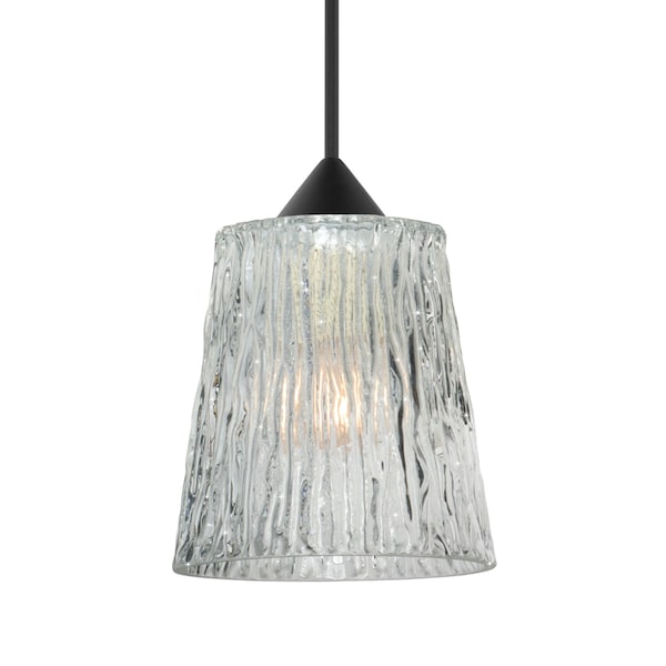 Besa Lighting Besa Nico 4 Pendant, Clear Stone, Black Finish, 1x 35W MAX GY6.35 Base 1XT-512500-BK - main