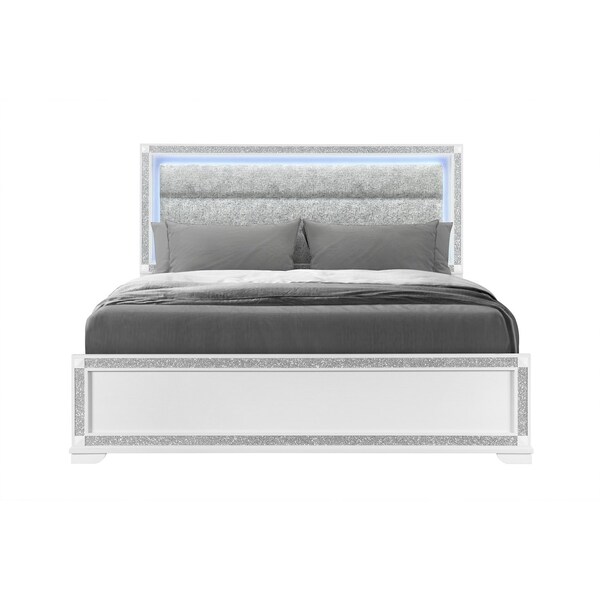 Global Furniture Usa Contemporary Glam Soleil White King Bed SOLEIL-WHITE-KB - main