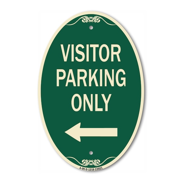Signmission Reserved Parking Sign Visitor Parking Only W, 12 In X 18 In Architectural, Heavy Gauge Aluminum A-OV-G-1218-23021 - main