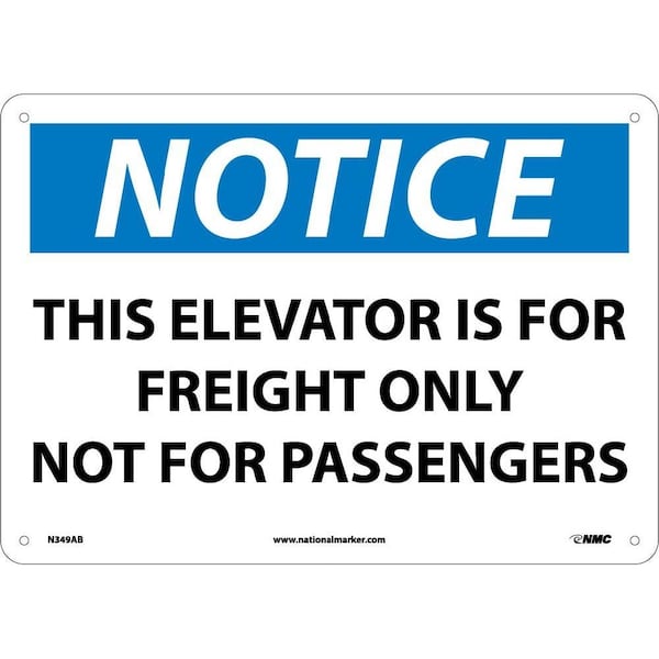 Nmc Notice This Elevator Is For Freight Only Sign, N349AB N349AB - main