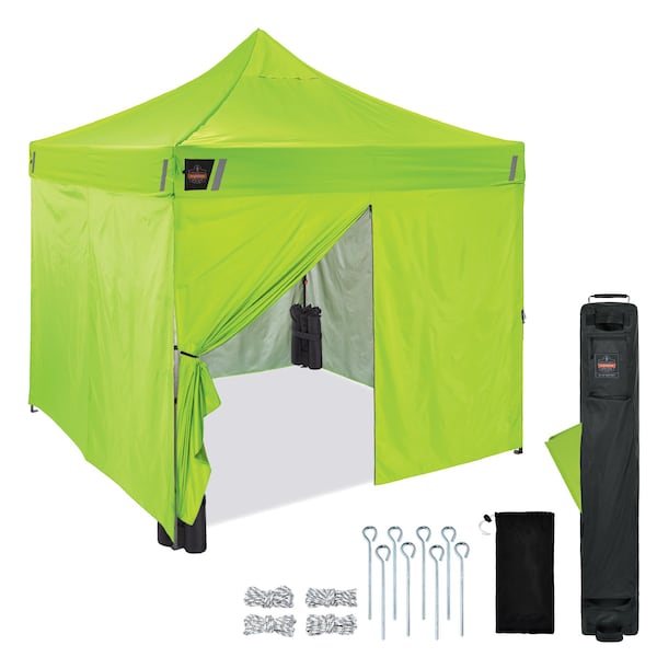 Ergodyne Lime Enclosed Pop-Up Tent Kit - 10ft x 10ft 6057 - main
