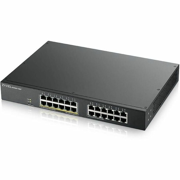 Zyxel GS1900-24EP 24-Port Gigabit Smart Managed PoE Switch (Compact Design) | 12 PoE+ Ports at 130W GS190024EP - main