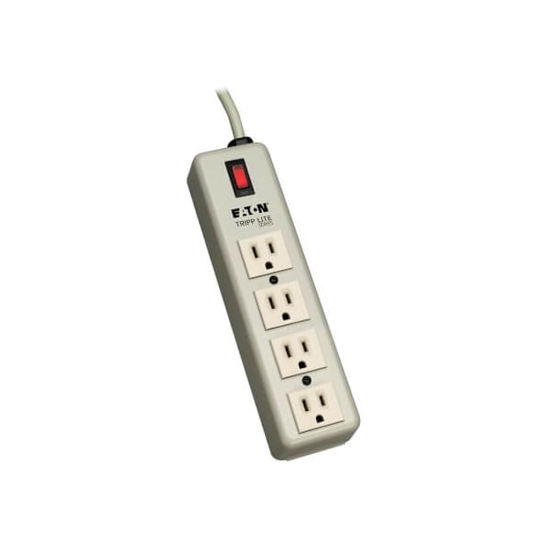 Tripp Lite Outlet Strip, Wall/Floor Mount, 4 5-15R, 5-15P, 6 ft., Beige 4SPDX - main