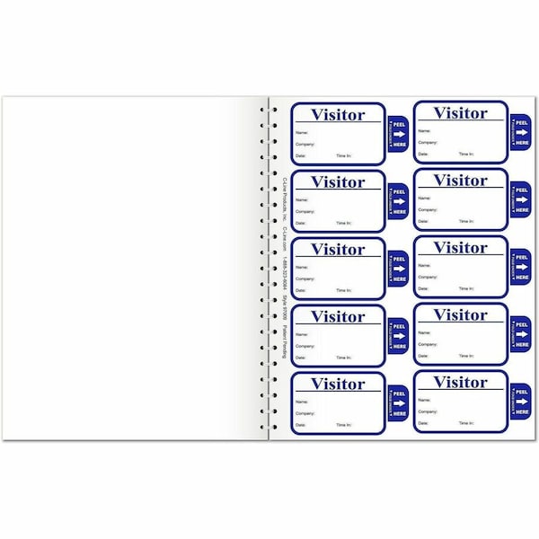 C-Line Products C-Line Time's Up! Self-Expiring Visitor Badge with Registry Log, 3in x 2in, 150/Pack 97009 - main