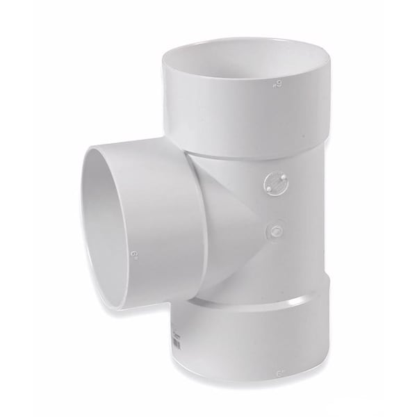 Plastic Trends NDS Schedule 35 6 in. Hub each X 6 in. D Hub PVC Straight Tee 1 pk 6P01 - main