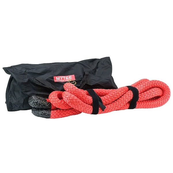 Mytee Products 2inx30ft Kinetic Recovery Tow Rope 131,600 LBS Red & Black Offroad Snatch Strap KRR-02-30 - main