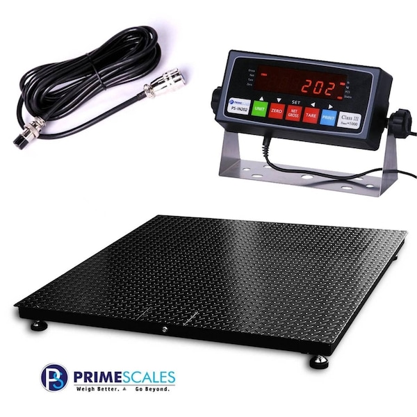 Prime Systems 5,000 lb x 1 lb 36x36 Floor Scale Pallet Scale with Indicators PS-5k3636-black - main