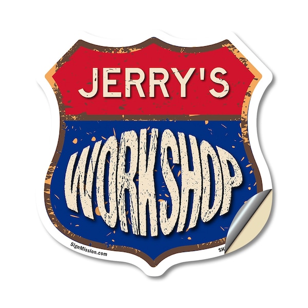 Signmission Jerry's Workshop, 18 Inch X 18 Inch, Vinyl Decal SHI-D-18-489-JERRY - main