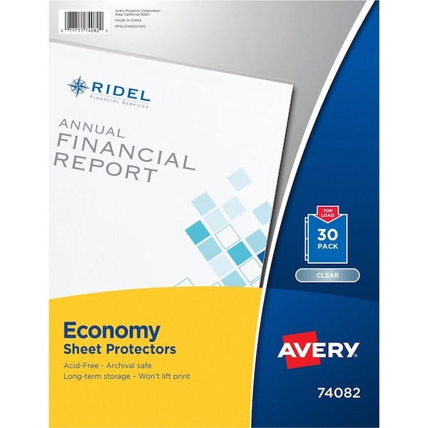 Avery Clear Economy Sheet Protectors, To, PK30 74082 - main