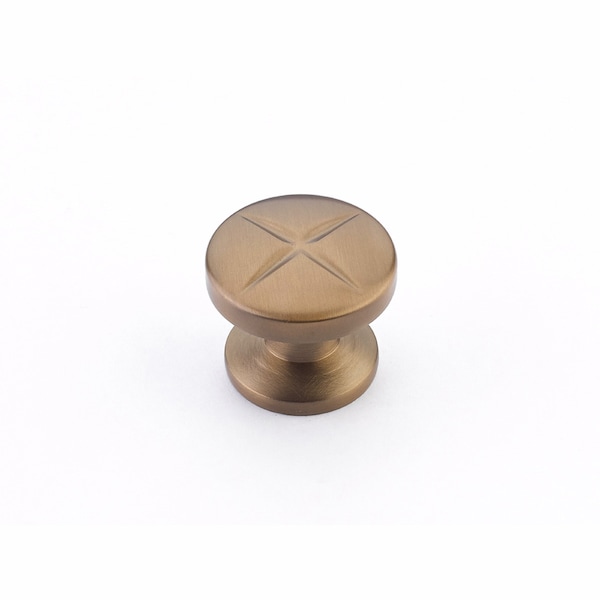 Schaub 1-3/8in Grooved Northport Round Cabinet Knob Brushed Bronze Finish 210-BBZ - main