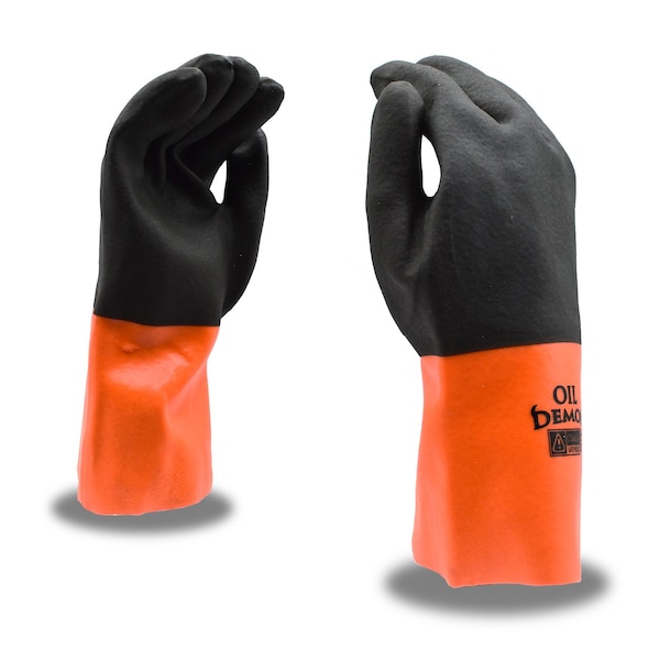 Oil Demon Glove, PVC, 12 in, Blk/Orng, PK12 5312J - main