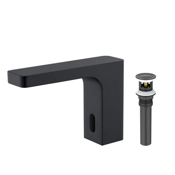 Kibi Blaze Touchless Bathroom Faucet with Pop-Up Drain, Plug-In or Battery Powered C-KBF1030MB - main