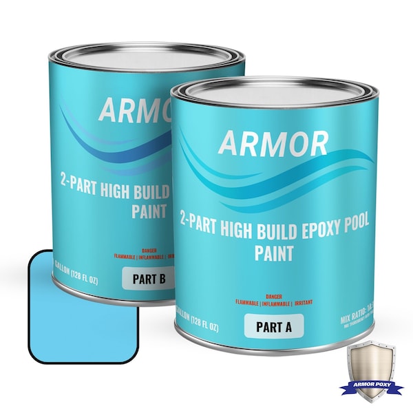 Armorpoxy Industrial Grade, 2 Part Epoxy Pool Paint Gloss Light Blue Epoxy Waterproof Pool Paint (2-Gallon) 261096 - main