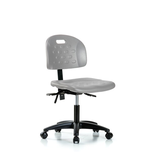 Blue Ridge Ergonomics Newport Industrial Polyurethane Chair - Desk Height with Casters in Gray Polyurethane HPDHCH-RG-T0-A0-RC-GRY - main