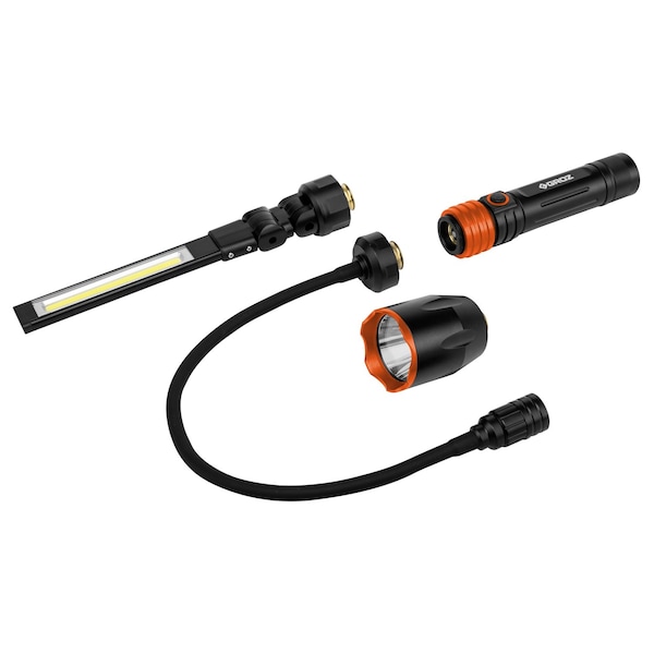 Groz Usa 3-in-1 LED Quick Connect Work Light - Flashlight, Flexible Work Light, & Foldable Work Light LED/187 - main