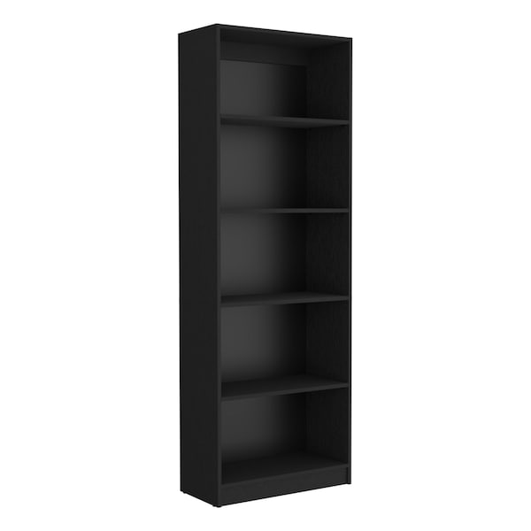 Homeroots 71" Black Wood Five Tier Bookcase 546187 - main