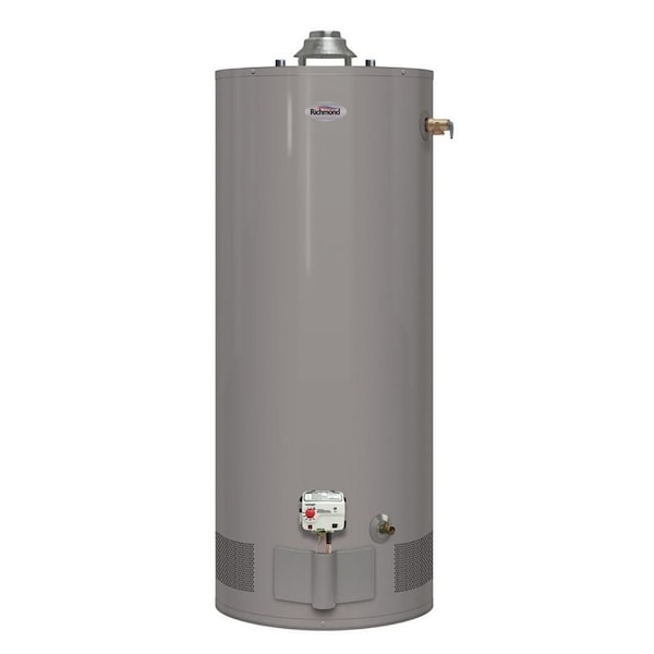 Richmond Essential Series Gas Water Heater, Liquid Propane, 40 gal Tank, 65 gph, 31000 Btuhr BTU 6G40S-31PF3 - main
