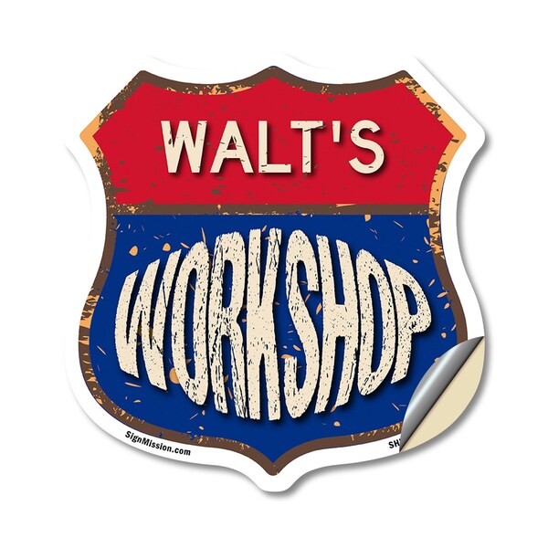 Signmission Walt's Workshop, 12 Inch X 12 Inch, Vinyl Decal SHI-D-12-489-WALT - main