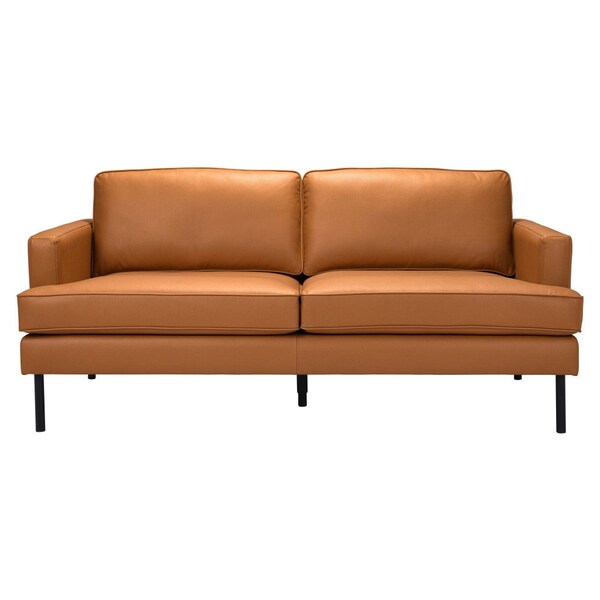 Homeroots 72" Brown Polyester Sofa With Black Legs 396466 - main