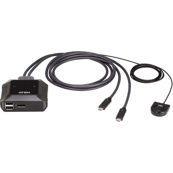 Aten 2-Port 4K DisplayPort USB-C Cable KVM Switch with Remote Port Selector US3312 - main