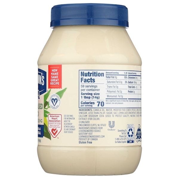 Hellmanns Plant Based Mayo, 30 Ounce, 6PK 62729062 - main