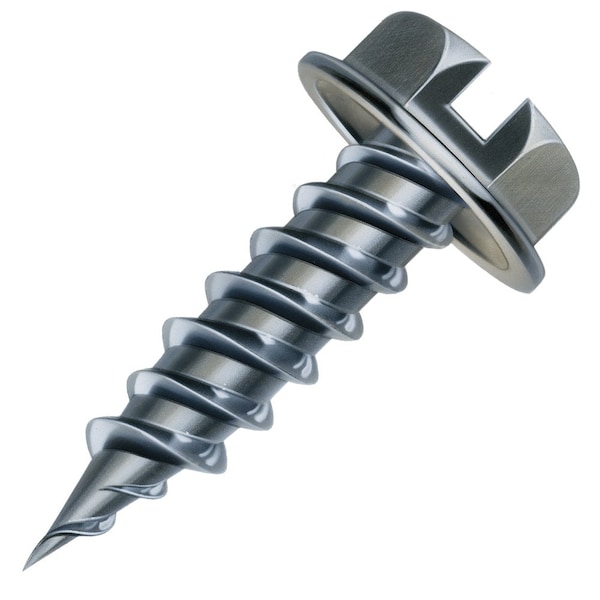 Malco 10X1/2 Zip-in Self-Piercing Sheet Metal Screws, 1/4 in Slotted Hex Head, Undercut Washer, 10000PK HW10X1/2Z - main