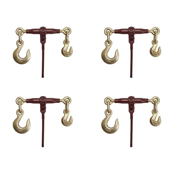 Mytee Products PRO Chain Specialty Binder Ratchet Style 1/2in Grab Hook & 5/8in Slip Hook., 4PK CBRS38-58SHx4 - main