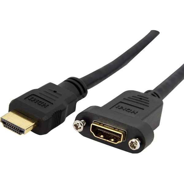 Startech.Com 3ft HDMI Female to Male Adapter Cable 4K HDMIPNLFM3 - main