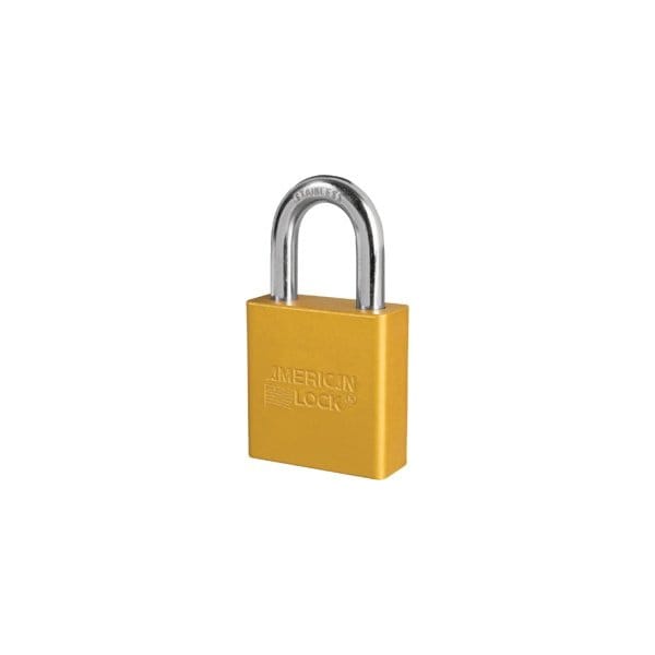 Master Lock Co Padlock 1-1/8in Shackle Aluminum Yellow A1205KD YLW - main