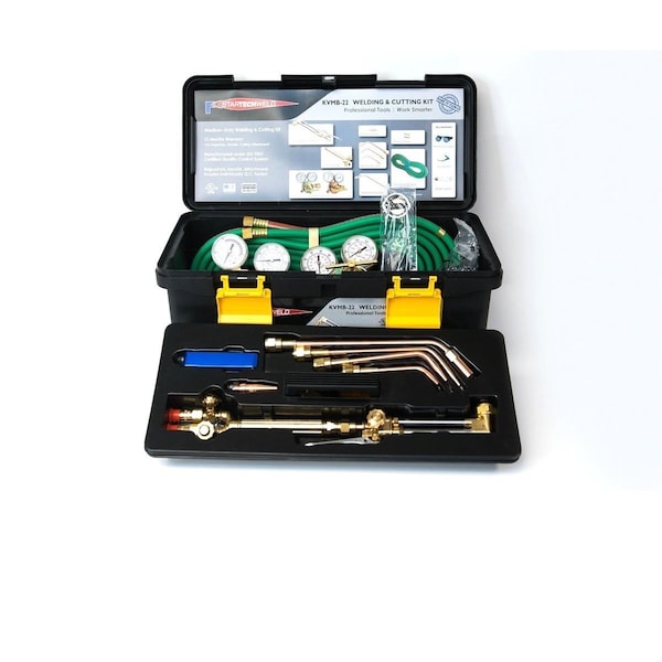 Star Tech Weld Oxy Acetylene Welding and Cutting Kit Medium Duty Oxygen Acetylene Torch Kit Victor Compatible VMD22 - main