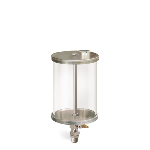 Oil-Rite 1/2 gal Capacity Single Feed Manual Lubricator w/Acrylic Reservoir - 1/2in. Male NPT, Center Post B1876-064A14B1W - main