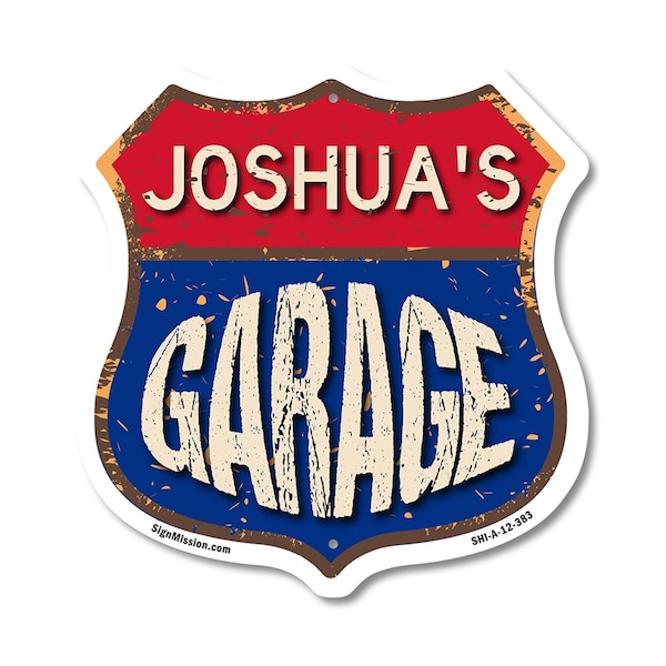 Signmission Joshua's Garage, 12 Inch X 12 Inch, Aluminum Metal Sign SHI-A-12-383-JOSHUA - main