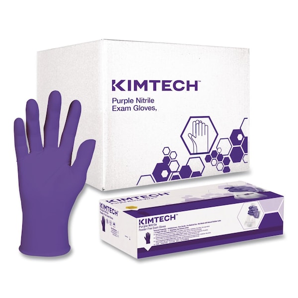 Kimtech PURPLE NITRILE Exam Gloves, Powder-Free, Medium, 6 mil Thick, 9.5" Long, Purple, 1000PK 55082 - main