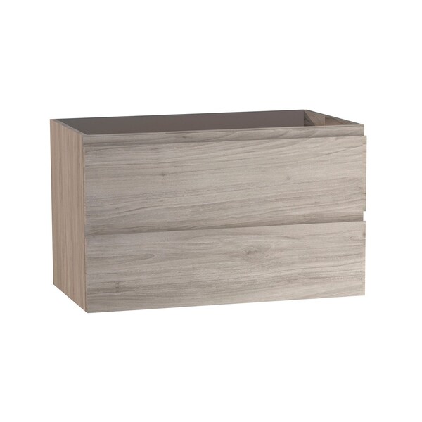Homeroots 32" Natural Wood Freestanding Bathroom Vanity With White Sink And Two Drawers 627465 - main
