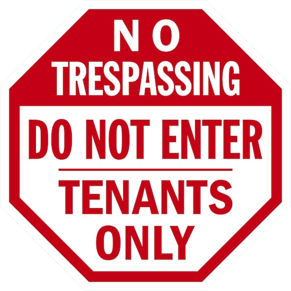 Lyle Do not Enter, Tenants Only, 12x12, Diamond Grade, White G-2082-DG_12x12 - main