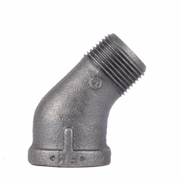 Stz Industries 3/8 in. MIP each X 3/8 in. D FIP Black Malleable Iron 45 degree Street Elbow 501541 - main