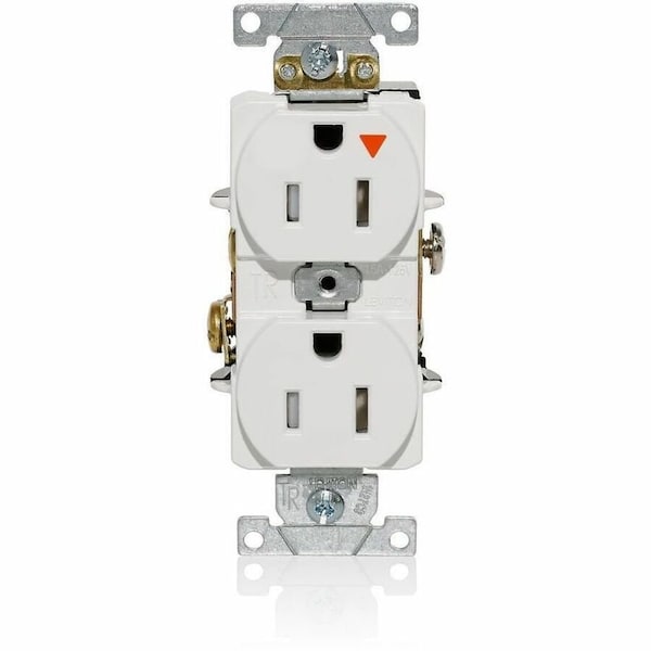 Leviton IG Dup Rec 15A 125V TR Wht T5262-IGW - main