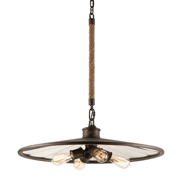 Troy Lighting Brooklyn 4 Light Chandelier 26 In. Heritage Bronze F3146-HBZ - main