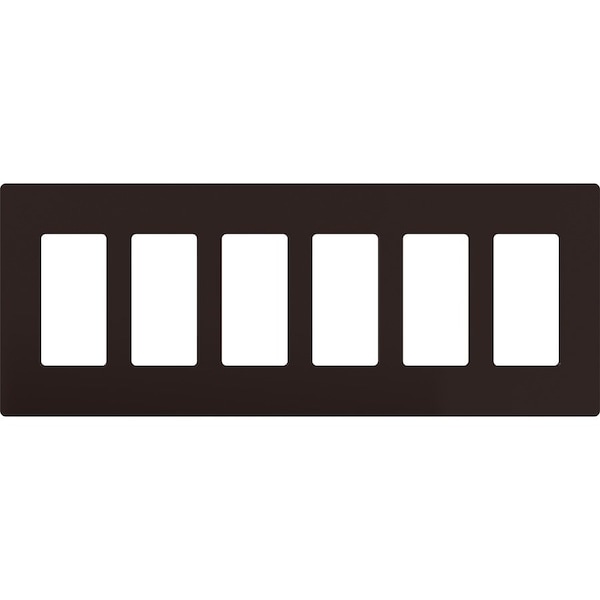 Lutron Designer Wall Plates, Number of Gangs: 6 Thermoset, Gloss Finish, Brown CW-6-BR - main