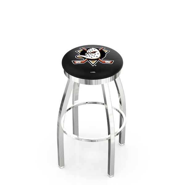 Holland Bar Stool Co 36" Chrome Anaheim Ducks Swivel Bar Stool, Accent Ring L8C2C36AnaDks - main