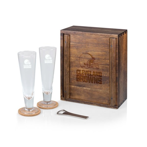 Picnic Time Family Of Brands NFL Cleveland Browns - Pilsner Beer Glass Gift Set 602-06-512-083-2 - main
