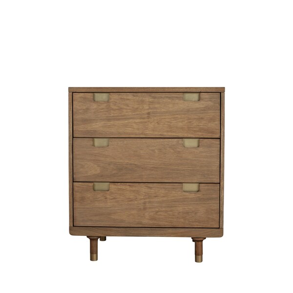 Homeroots 33" Brown Solid Wood Three Drawer Dresser 524156 - main