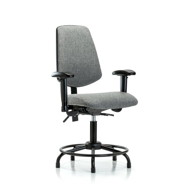 Blue Ridge Ergonomics Desk Chair Fab Desk Chair, Med, Bk, RT, AA, Glds, Gry, Adjustable Arms, 19" to 24" Height, Fabric, Grey BR-FDHCH-MB-RT-T0-A1-RG-F44 - main