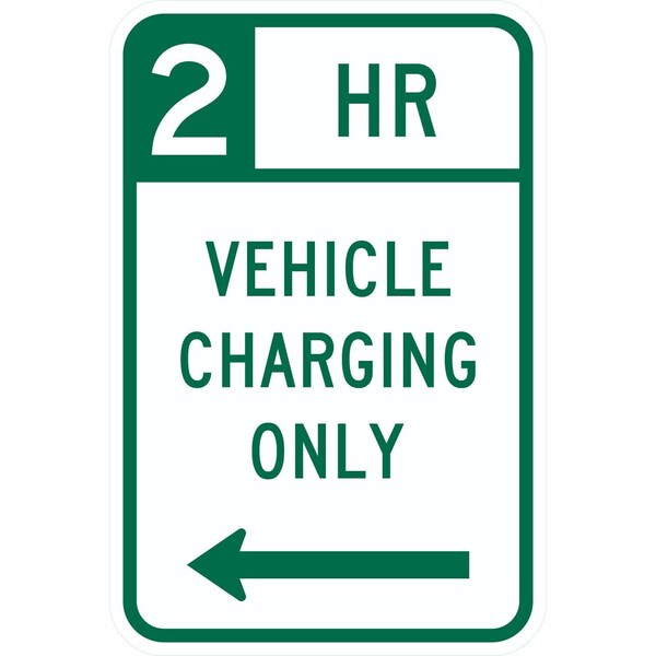 Lyle 2 HR Vehicle Charging Only w/left arrow, 12x18, High Intensity Prismatic, White G-4278-HI_12x18 - main